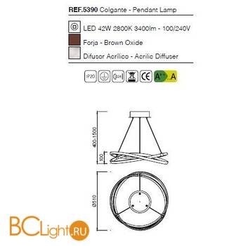 Подвесной светильник Mantra Infinity 5390 - Схема