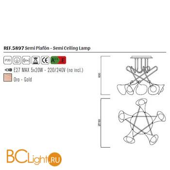 Потолочная люстра Mantra Jazz 5897 - Схема
