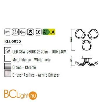 Потолочный светильник Mantra Knot LED 6035 - Схема