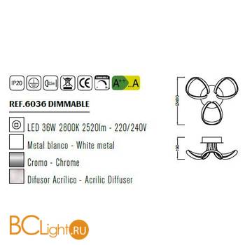 Потолочный светильник Mantra Knot LED 6036 - Схема