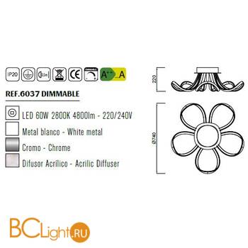 Потолочный светильник Mantra Knot LED 6037 - Схема