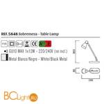 Настольная лампа Mantra Kos 5848 - Схема