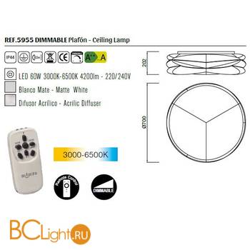 Потолочный светильник Mantra Lascas 5955 - Схема