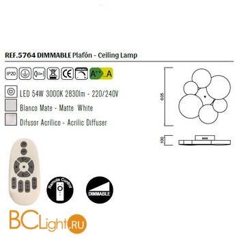 Потолочный светильник Mantra Lunas 5764 - Схема