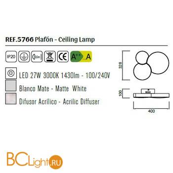 Потолочный светильник Mantra Lunas 5766 - Схема