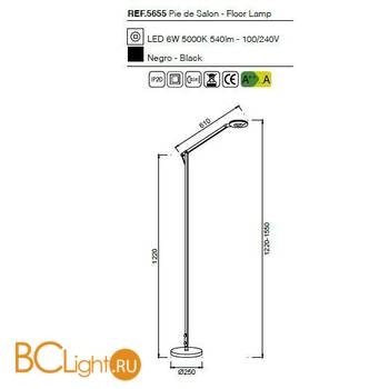 Торшер Mantra Natalia 5655 - Схема