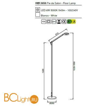 Торшер Mantra Natalia 5656 - Схема