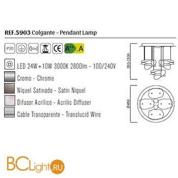 Потолочный светильник Mantra Nido 5903 - Схема