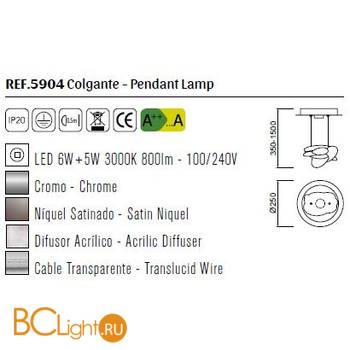 Потолочный светильник Mantra Nido 5904 - Схема