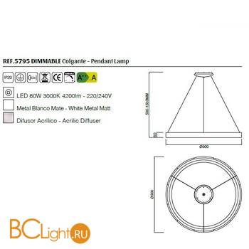 Подвесной светильник Mantra Niseko 5795 - Схема