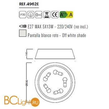 Потолочный светильник Mantra Nordica 4962E - Схема