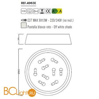 Потолочный светильник Mantra Nordica 4963E - Схема