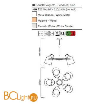 Люстра Mantra Nordica 5460 - Схема