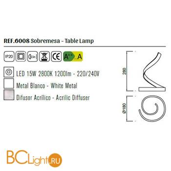 Настольная лампа Mantra Nur 6008 - Схема