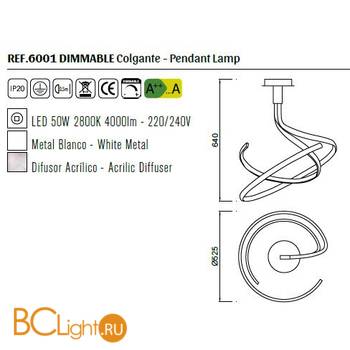 Потолочный светильник Mantra Nur 6001 - Схема