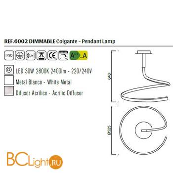 Потолочный светильник Mantra Nur 6002 - Схема