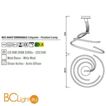 Потолочный светильник Mantra Nur 6007 - Схема