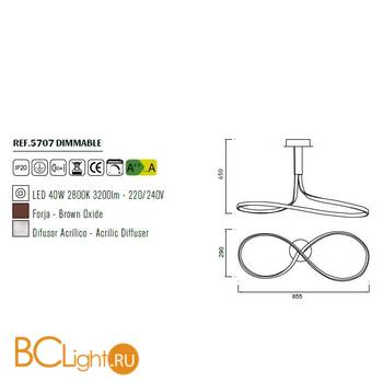 Потолочный светильник Mantra Nur 5707 - Схема