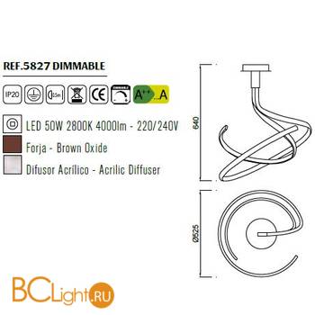 Потолочный светильник Mantra Nur 5827 - Схема