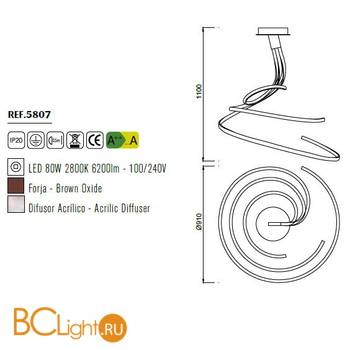 Потолочный светильник Mantra Nur 5807 - Схема