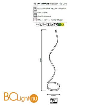 Торшер Mantra Nur 5001 - Схема