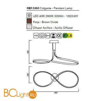 Потолочный светильник Mantra Nur 5360 - Схема