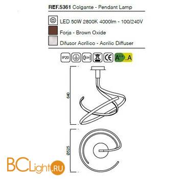 Потолочный светильник Mantra Nur 5361 - Схема