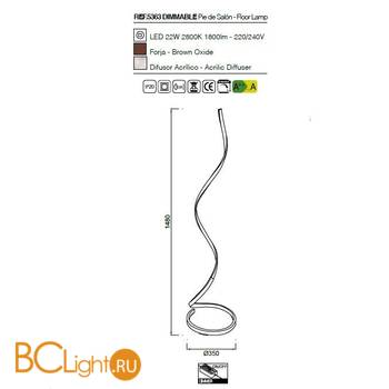 Торшер Mantra Nur 5363 - Схема