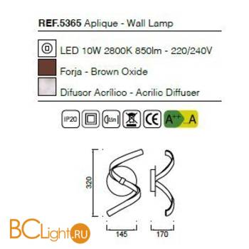 Бра Mantra Nur 5365 - Схема