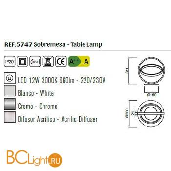 Настольная лампа Mantra Orbital 5747 - Схема