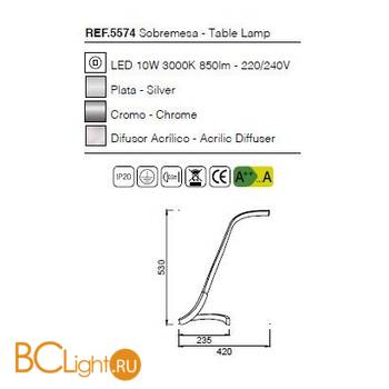 Настольная лампа Mantra Papua 5574 - Схема