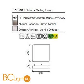 Потолочный светильник Mantra Reflex 5341 - Схема