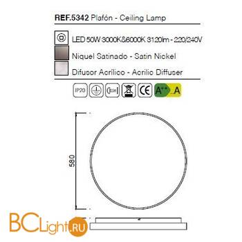Потолочный светильник Mantra Reflex 5342 - Схема
