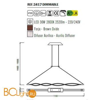 Подвесной светильник Mantra Sahara 5817 - Схема