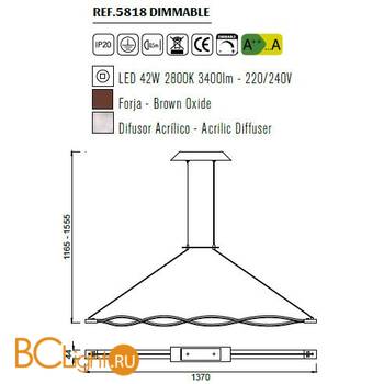 Подвесной светильник Mantra Sahara 5818 - Схема