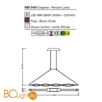 Подвесной светильник Mantra Sahara 5400 - Схема
