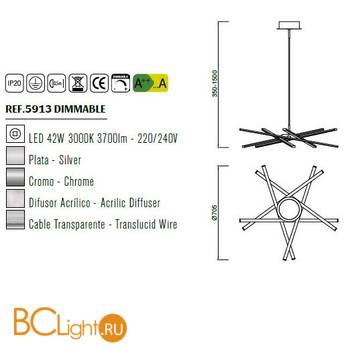 Подвесной светильник Mantra Star LED 5913 - Схема