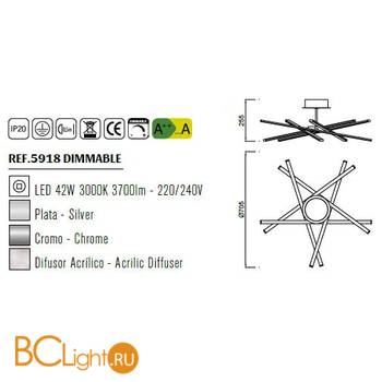 Потолочный светильник Mantra Star LED 5918 - Схема