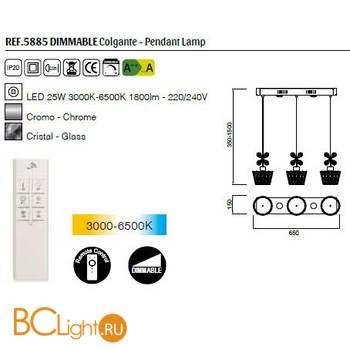 Подвесной светильник Mantra Strass 5885 - Схема
