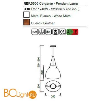 Подвесной светильник Mantra Swiss 5600 - Схема