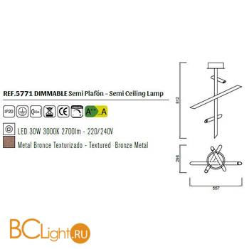 Потолочный светильник Mantra Take 5771 - Схема