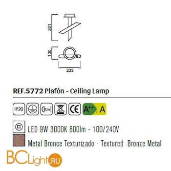 Потолочный светильник Mantra Take 5772 - Схема