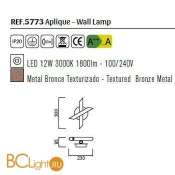 Настенный светильник Mantra Take 5773 - Схема
