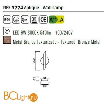 Настенный светильник Mantra Take 5774 - Схема