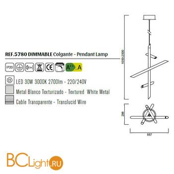 Подвесной светильник Mantra Take 5780 - Схема