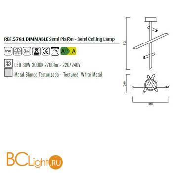 Потолочный светильник Mantra Take 5781 - Схема
