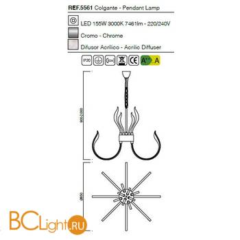 Люстра Mantra Versailles 5561 - Схема