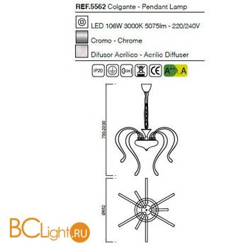 Люстра Mantra Versailles 5562 - Схема