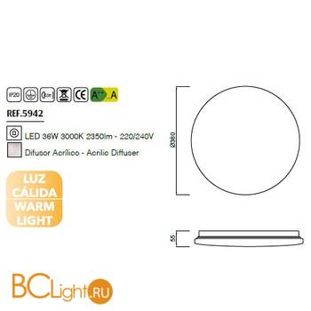Потолочный светильник Mantra Zero II 5942 - Схема