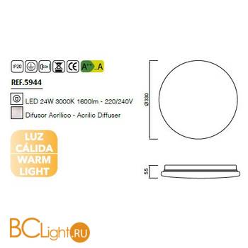 Потолочный светильник Mantra Zero II 5944 - Схема